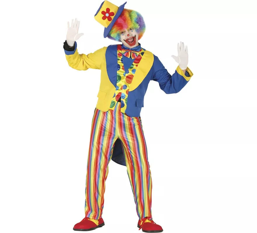 Translation missing: de.Disfraz de Payaso Azul y Amarillo para hombre