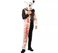 Disfraz de Payaso blanco y negro con sangre falsa para hombre
