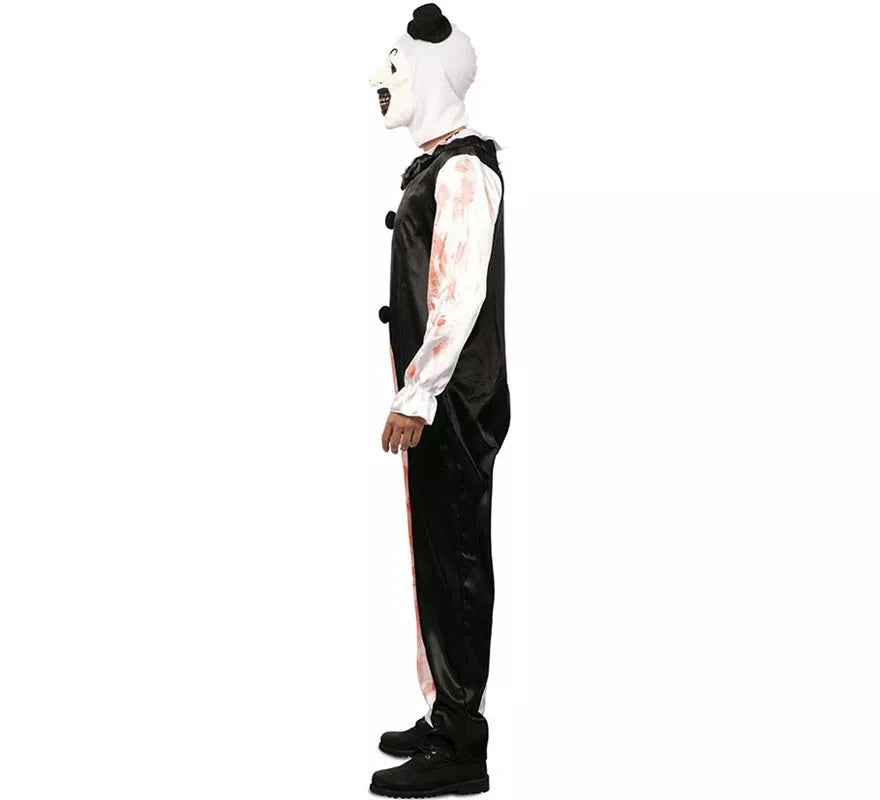 Translation missing: de.Disfraz de Payaso blanco y negro con sangre falsa para hombre
