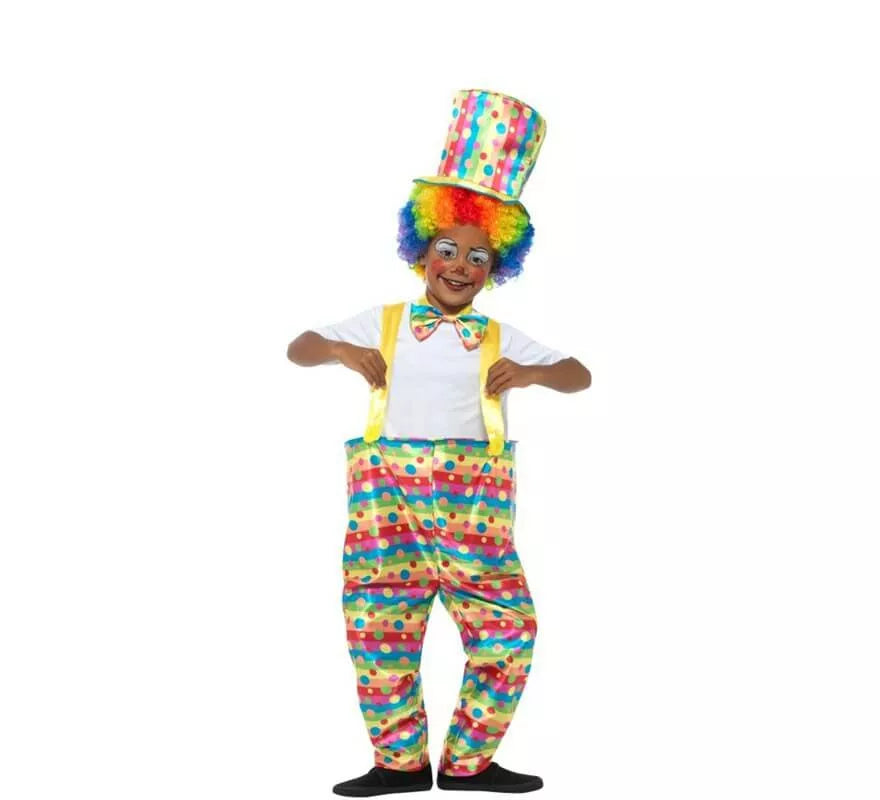 Disfraz de Payaso con Topos y Rayas para niño