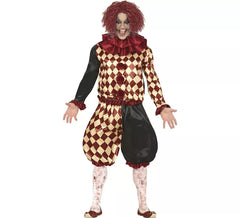 Kariertes Horror-Clown-Kostüm für Herren