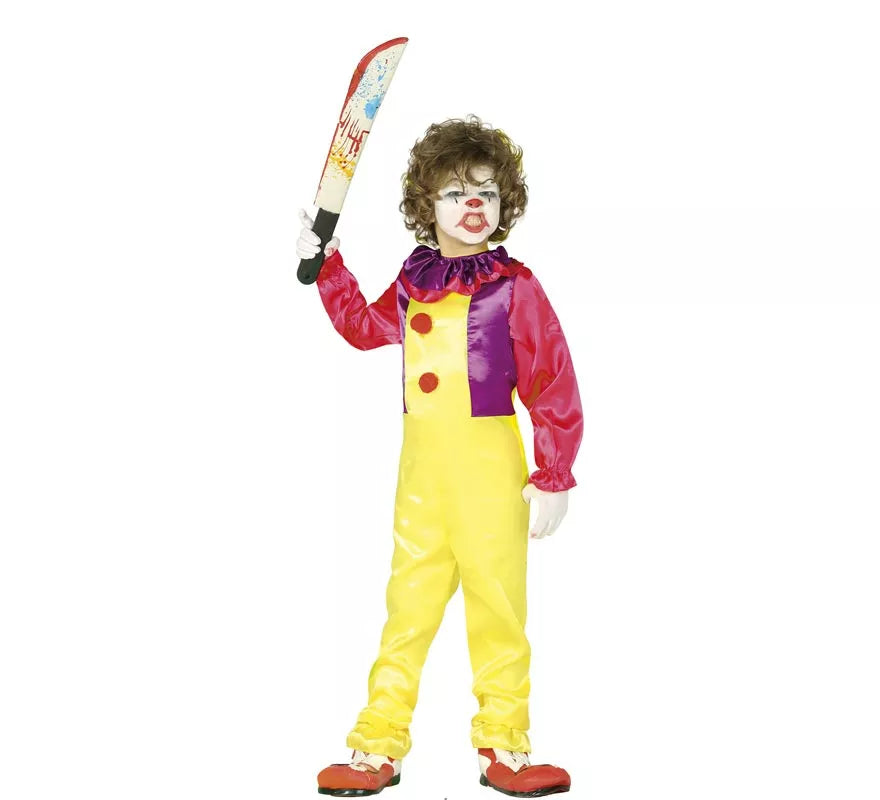 Translation missing: de.Disfraz de Payaso Maléfico Amarillo para niño