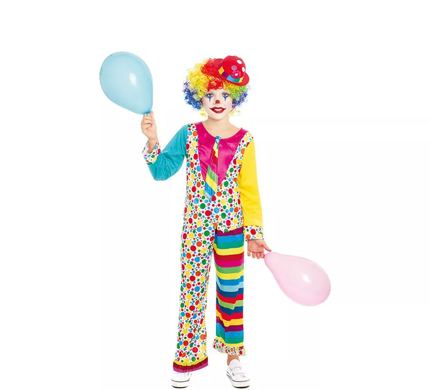 Disfraz de Payaso Multicolor con Corbata para niño