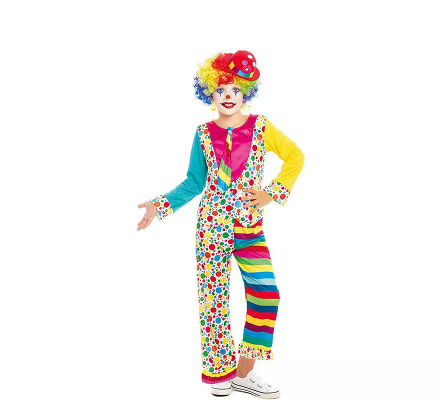 Translation missing: de.Disfraz de Payaso Multicolor con Corbata para niño