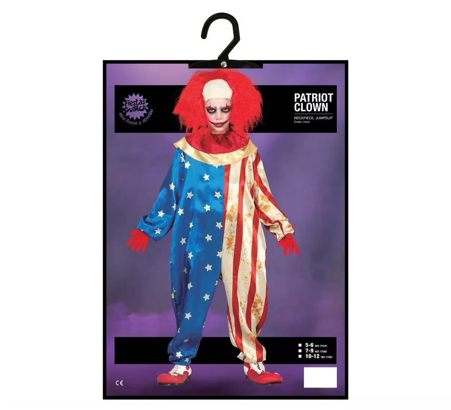 Translation missing: de.Disfraz de Payaso Patriota Malvado para niños