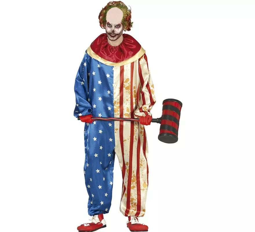 Translation missing: de.Disfraz de Payaso Patriota Siniestro para hombre