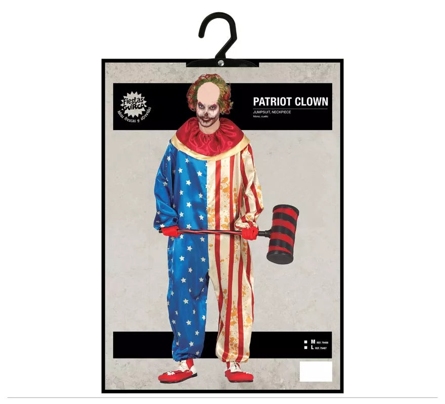 Translation missing: de.Disfraz de Payaso Patriota Siniestro para hombre