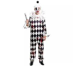 Killer Pierrot Clown Kostüm mit Hut für Herren