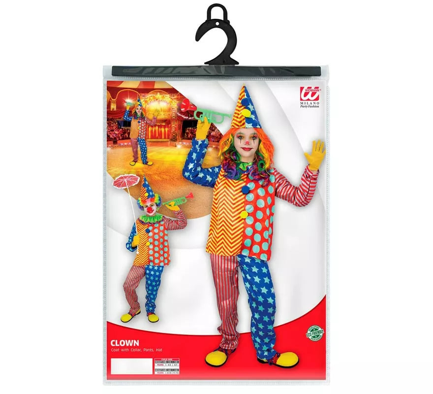 Disfraz de Payaso rayas y lunares para niños y adolescente