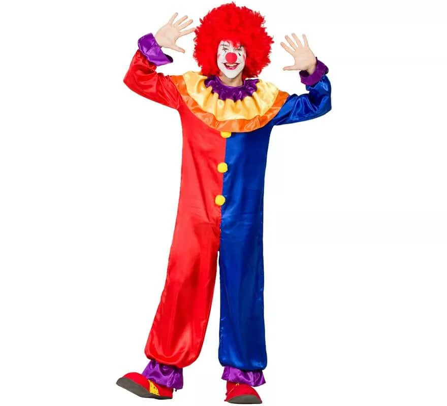 Translation missing: de.Disfraz de Payaso Rojo y Azul para hombre