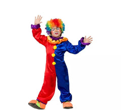 Rotes und blaues Clown Kostüm für ein Kind