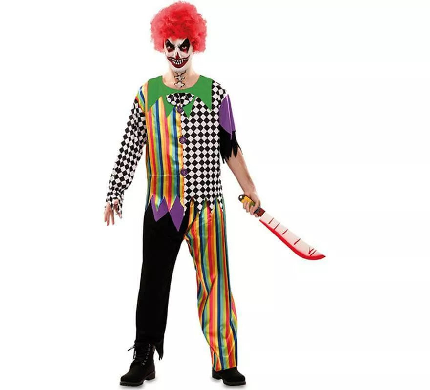 Translation missing: de.Disfraz de Payaso Siniestro Multicolor para hombre