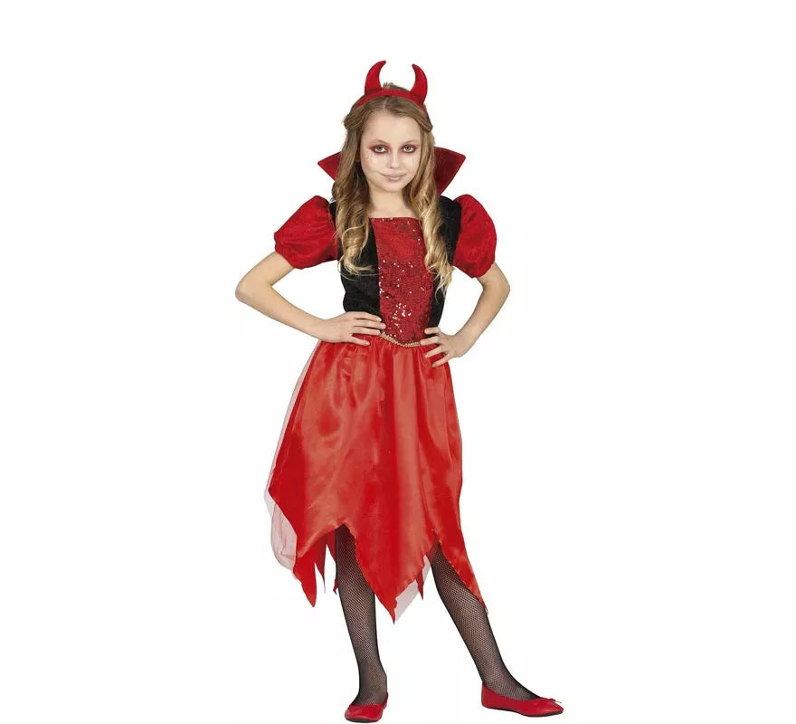 Translation missing: de.Disfraz de Pequeña Diablilla con vestido para niña
