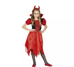 Teufelchen Kostüm für Mädchen mit Kleid