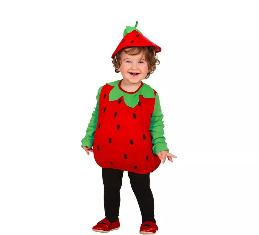 Translation missing: de.Disfraz de Pequeña Fresa con gorro para bebé