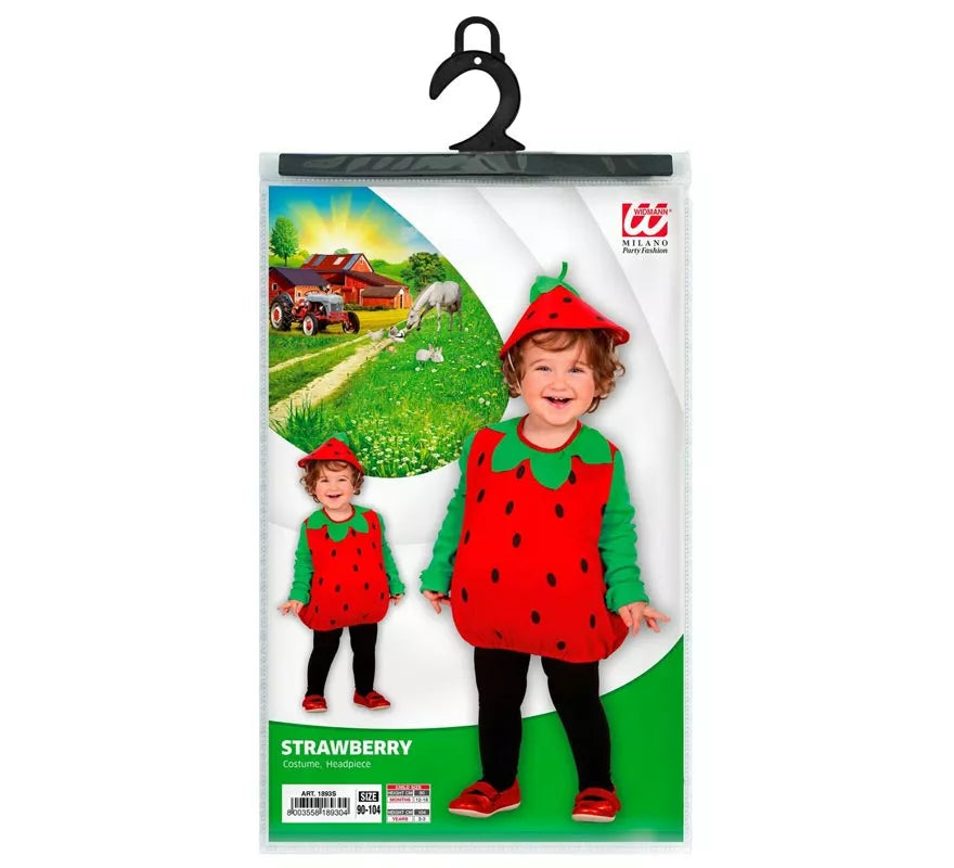 Translation missing: de.Disfraz de Pequeña Fresa con gorro para bebé