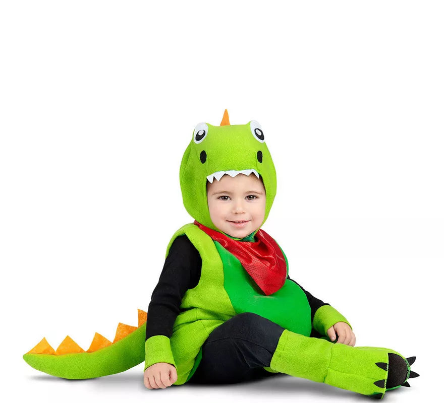 Translation missing: de.Disfraz de Pequeño Dinosaurio Verde para bebé y niños