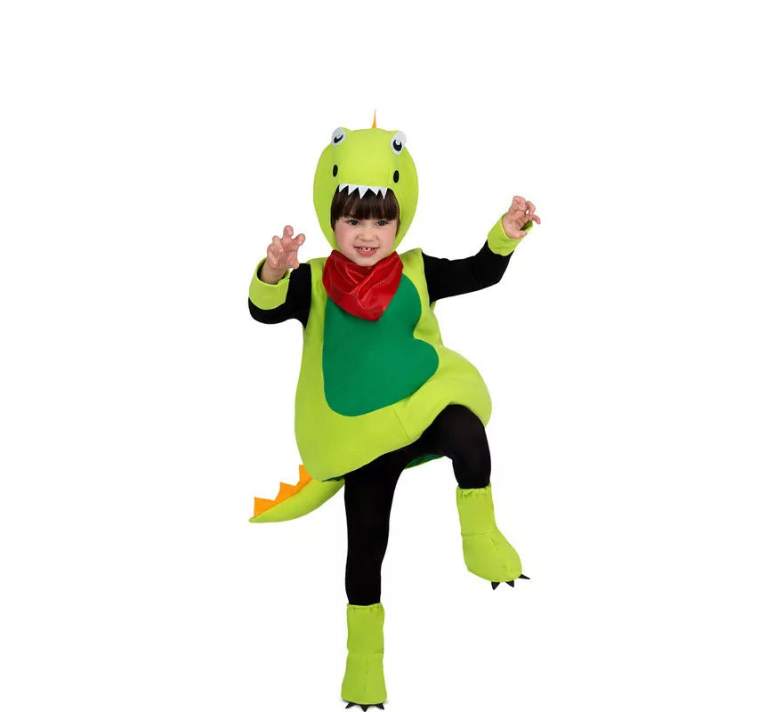 Translation missing: de.Disfraz de Pequeño Dinosaurio Verde para bebé y niños