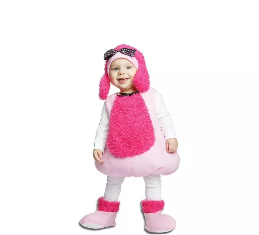 Translation missing: de.Disfraz de Perrito Caniche Rosa para bebé y niña