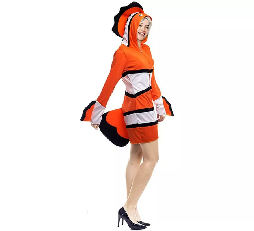 Disfraz de Pez naranja y blanco para adultos