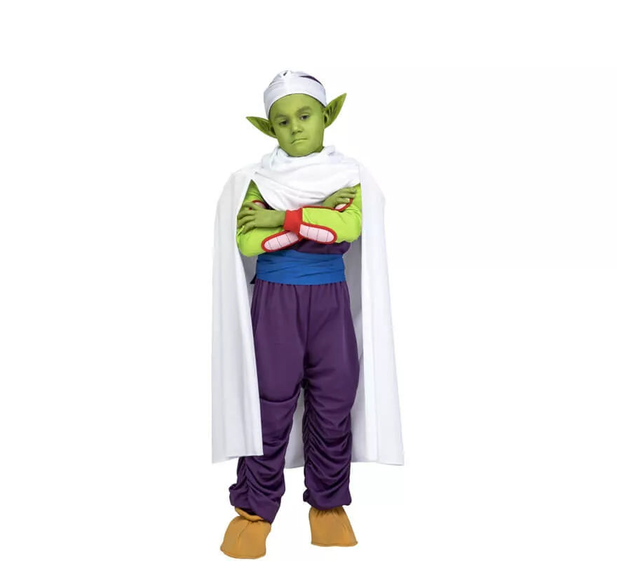 Translation missing: de.Disfraz de Piccolo de Dragon Ball con orejas y maquillaje para niño