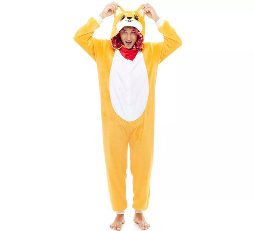 Translation missing: de.Disfraz de Pijama Aitor Akita naranja para adultos