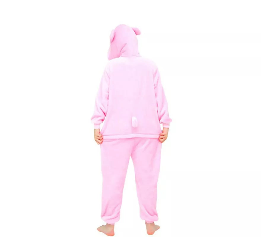 Translation missing: de.Disfraz de Pijama Cerdo rosa con capucha para niña