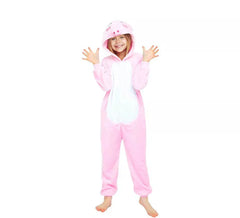 Rosa Schweinchen-Pyjama-Kostüm mit Kapuze für Mädchen