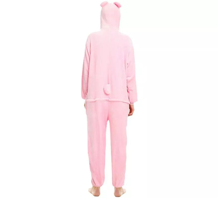 Translation missing: de.Disfraz de Pijama Cerdo rosa suave para adultos