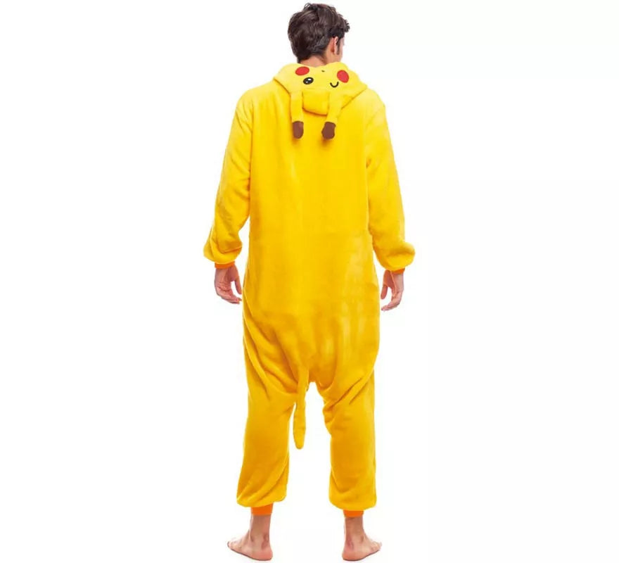 Translation missing: de.Disfraz de Pijama Chinchilla eléctrica amarilla para adultos