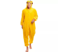 Gelbes elektrisches Chinchilla-Pyjama-Kostüm für Herren