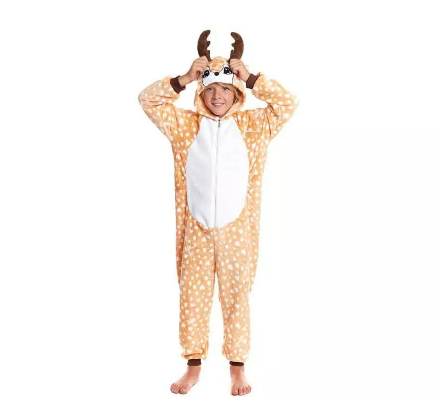 Translation missing: de.Disfraz de Pijama Ciervo lunares con capucha para niño