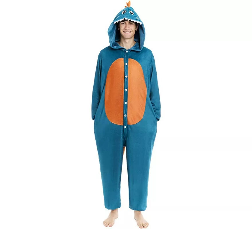 Translation missing: de.Disfraz de Pijama Dinosaurio Estegosaurio para adulto