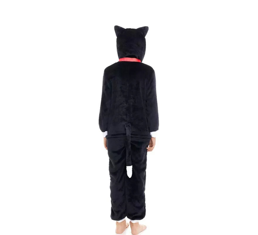 Translation missing: de.Disfraz de Pijama Gato negro con campana para niño