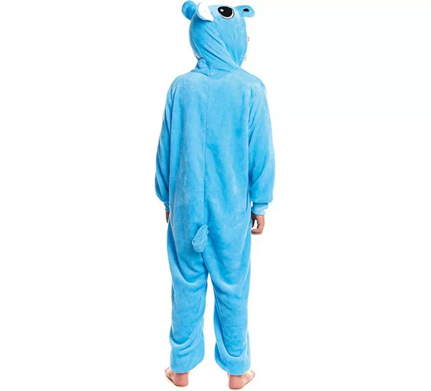 Translation missing: de.Disfraz de Pijama Hipopótamo azul para adultos