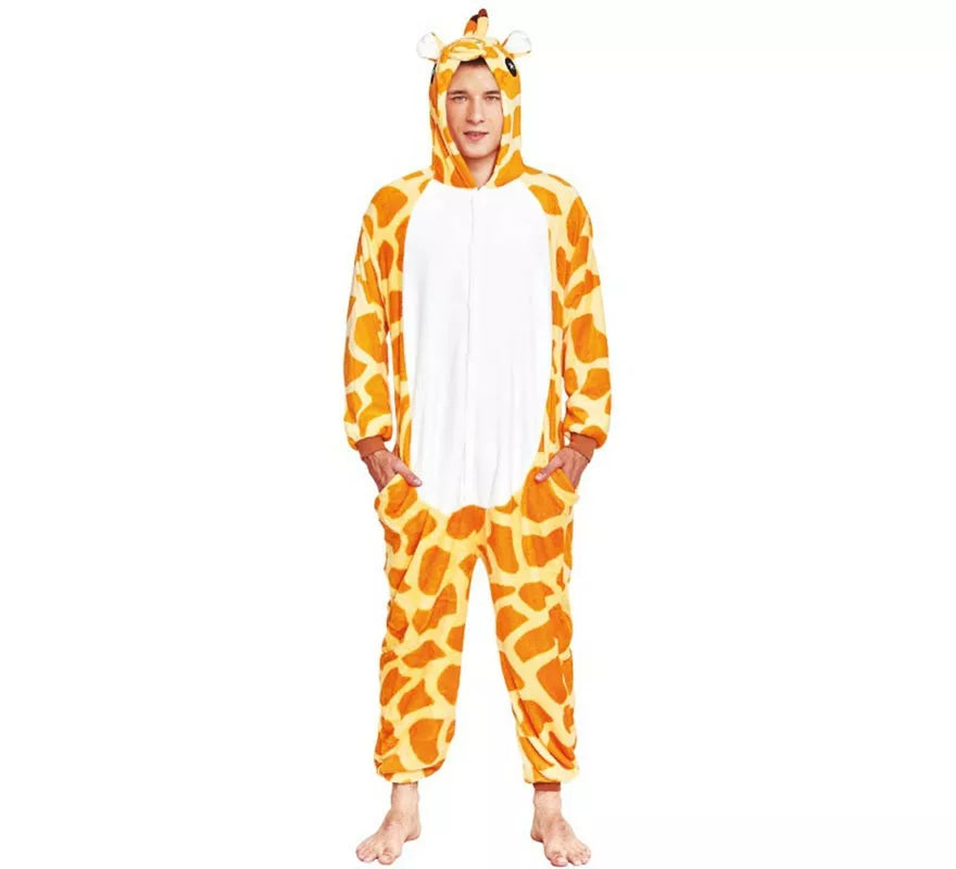 Translation missing: de.Disfraz de Pijama Jirafa naranja para adultos