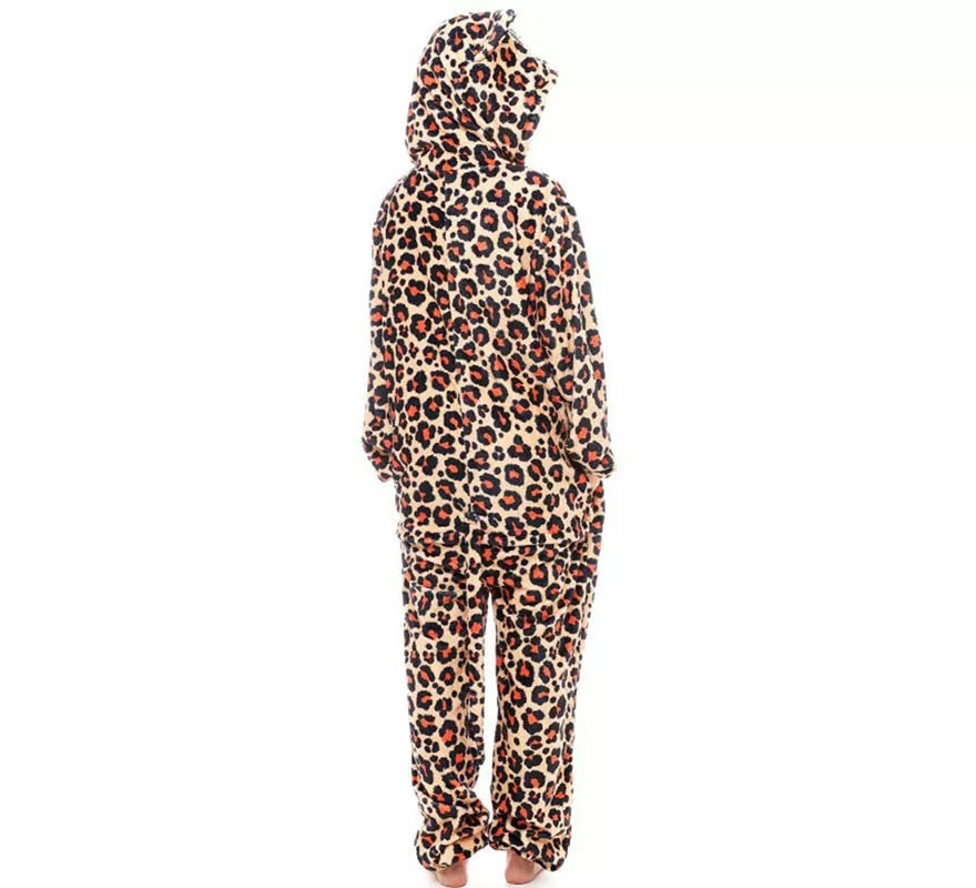 Translation missing: de.Disfraz de Pijama Leopardo marrón para adultos