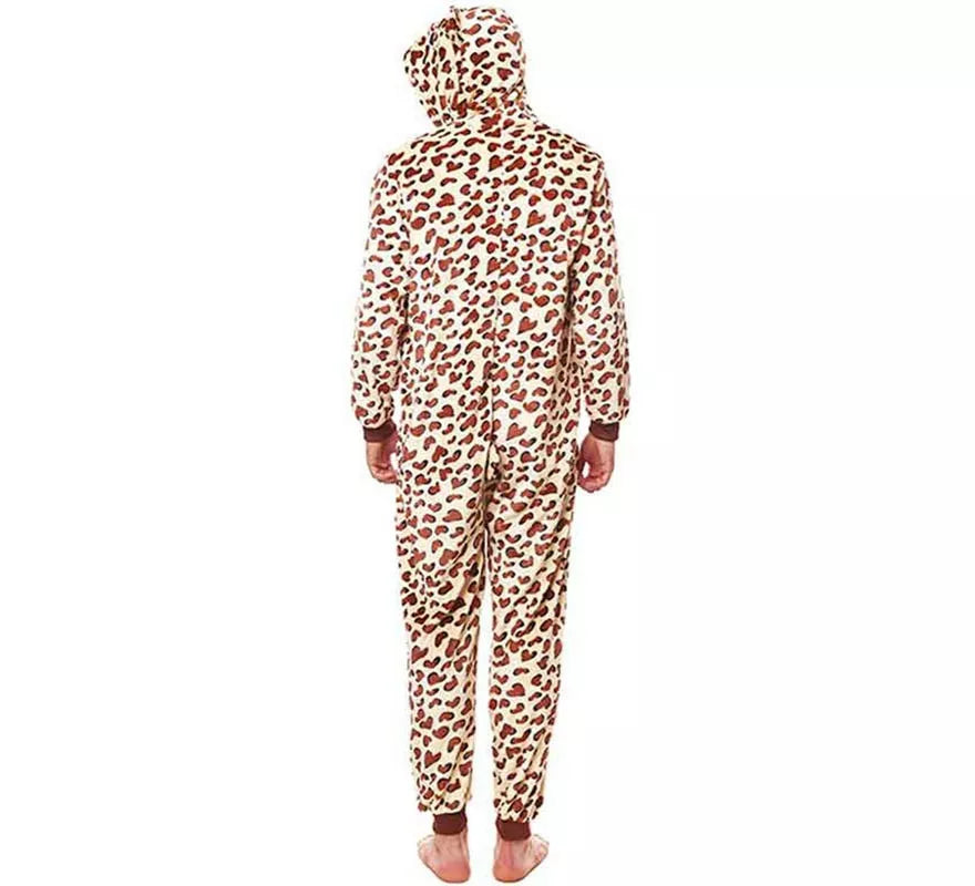 Translation missing: de.Disfraz de Pijama Leopardo marrón para adultos