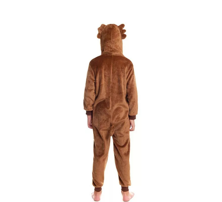 Translation missing: de.Disfraz de Pijama Lobo marrón con capucha para niño
