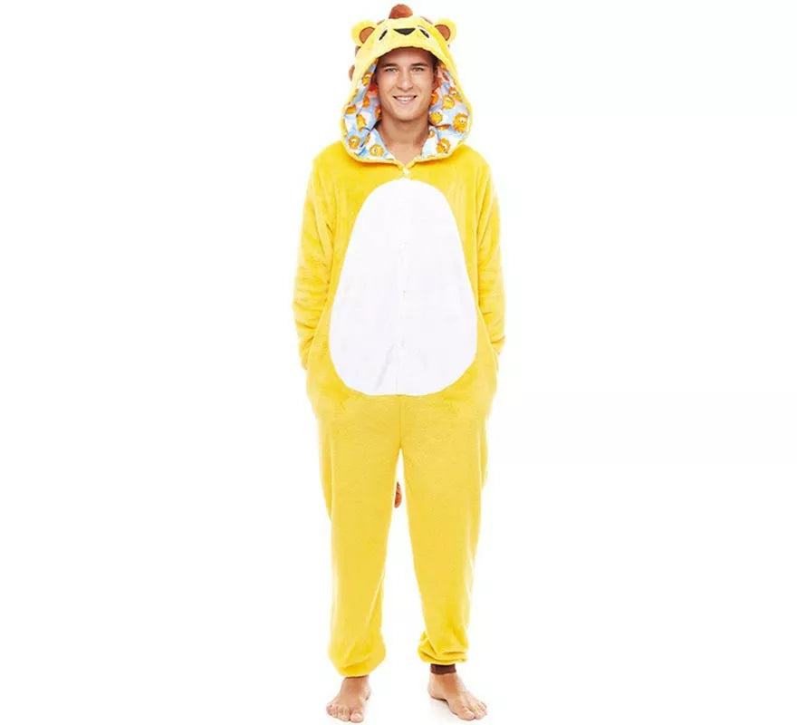 Translation missing: de.Disfraz de Pijama Lorenzo León amarillo para adultos
