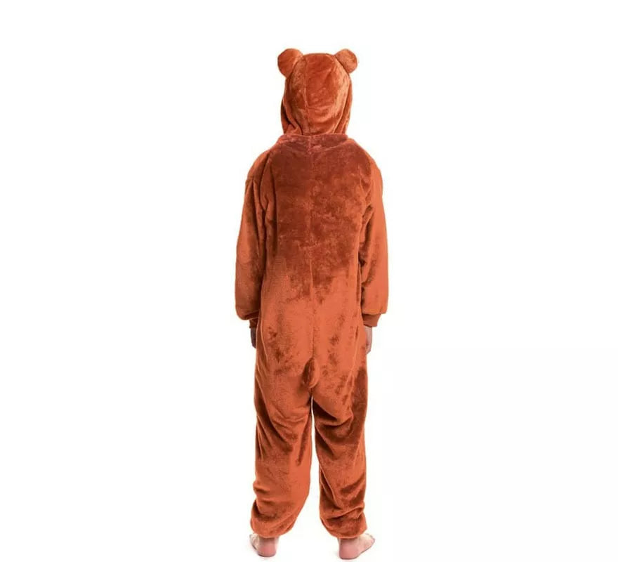 Translation missing: de.Disfraz de Pijama Mono marrón con capucha para niño