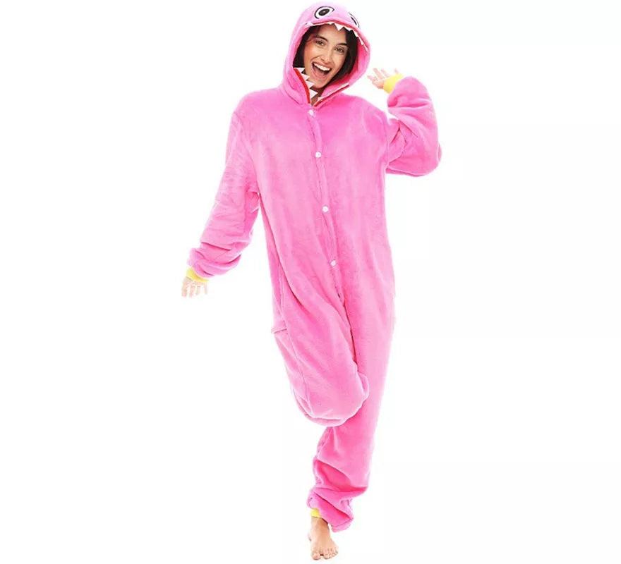 Translation missing: de.Disfraz de Pijama Monstruo rosa para adultos