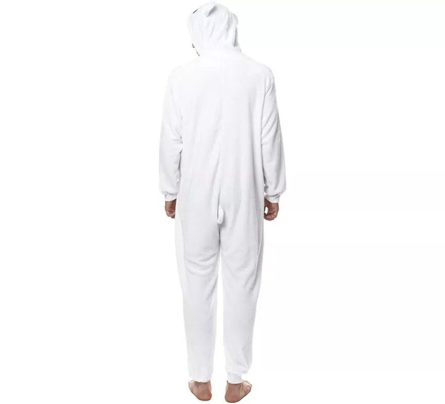 Translation missing: de.Disfraz de Pijama Oso blanco con orejas para adultos