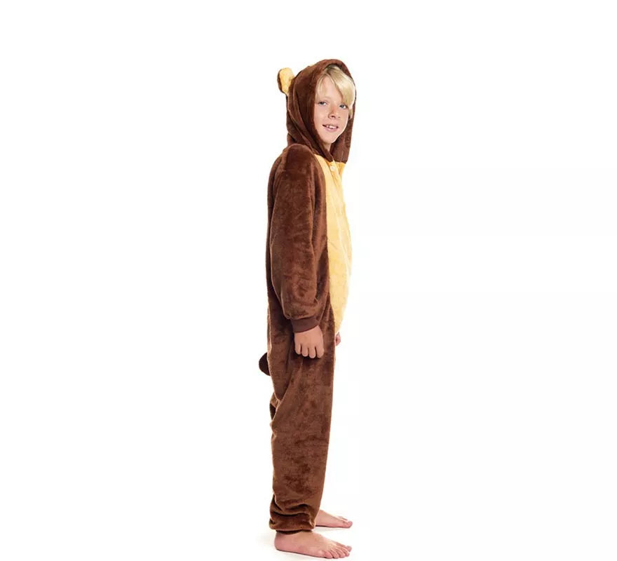 Translation missing: de.Disfraz de Pijama Oso marrón con capucha para niño