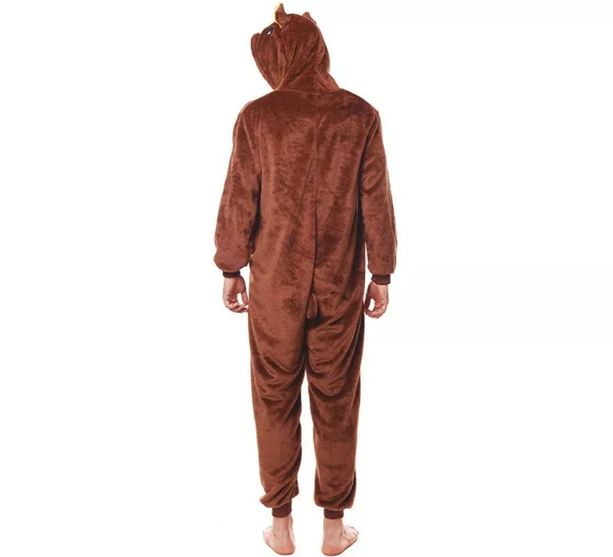 Translation missing: de.Disfraz de Pijama Oso marrón oscuro para adultos