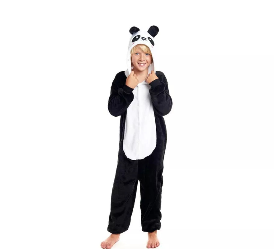 Translation missing: de.Disfraz de Pijama Oso Panda con capucha para niño