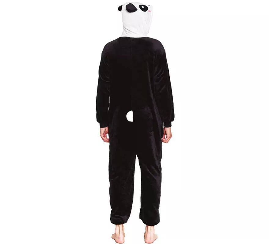 Translation missing: de.Disfraz de Pijama Oso Panda negro y blanco para adultos