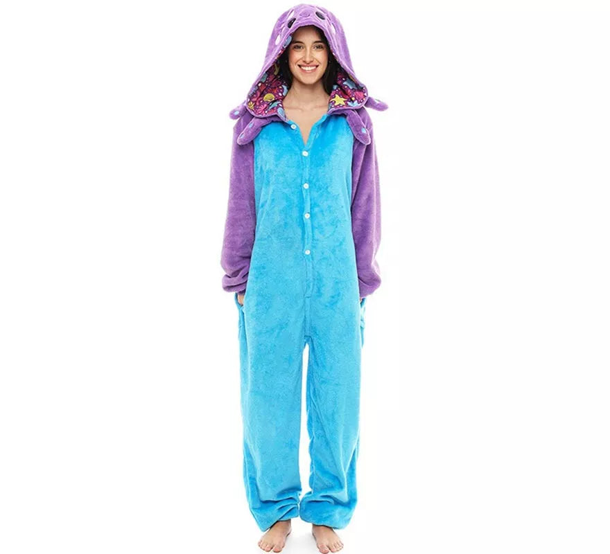 Translation missing: de.Disfraz de Pijama Pepa Pulpa azul para adultos