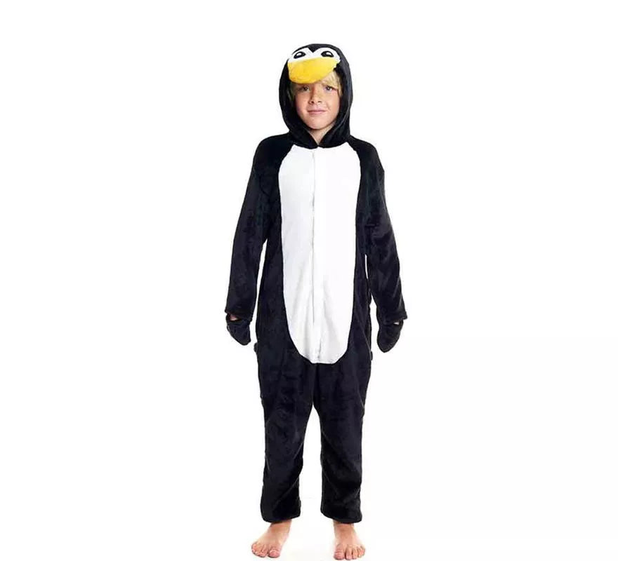 Translation missing: de.Disfraz de Pijama Pingüino con capucha y pico para niño