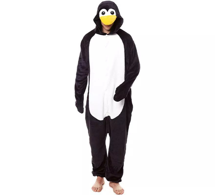 Translation missing: de.Disfraz de Pijama Pingüino pico amarillo para adultos